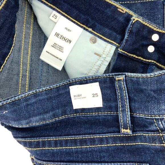 Hudson Ruby Mid Thigh Shorts Blue Size 25 NWT $148 MSRP - Picture 3 of 5